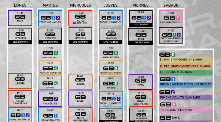 NUEVOS HORARIOS GRACIE BARRA PAMPLONA